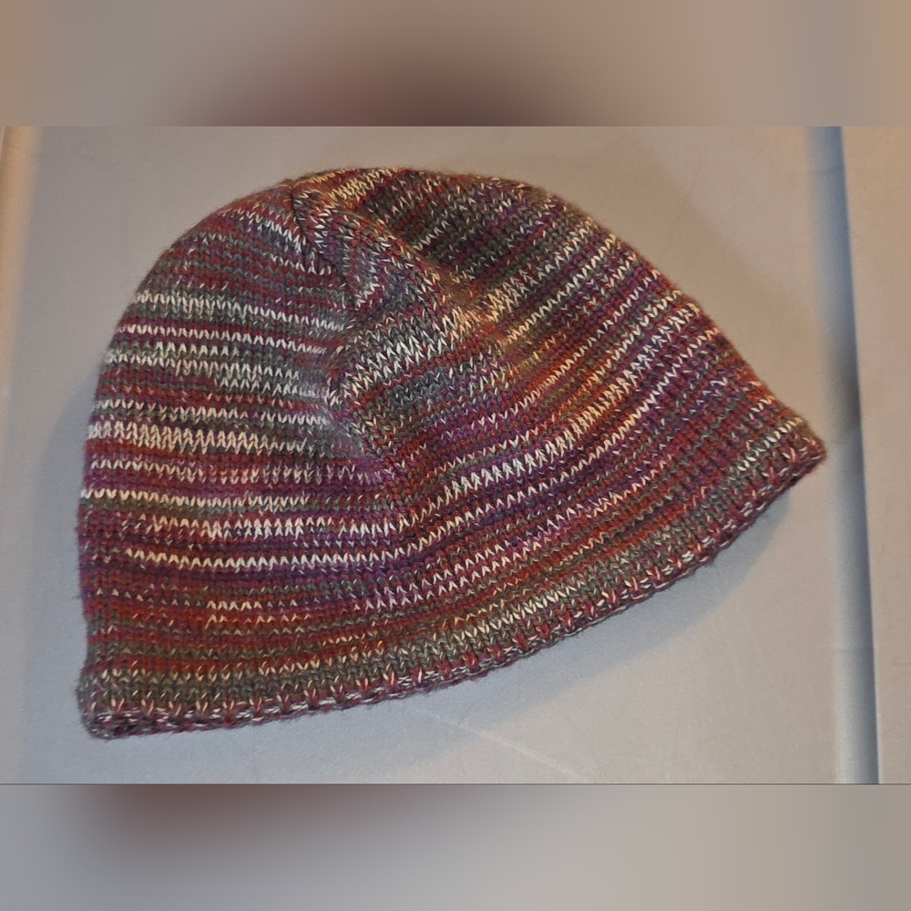 Woman/ Unisex Knit Beanie Winter Hat ~ Space Dye Multi